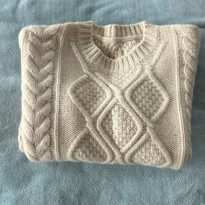 Classic cashmere sweater new- nature cream color